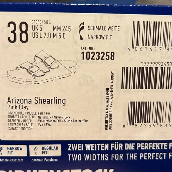 Birkenstock- Arizona Shearling, Pink clay, Suede Leather/fur, 7 women - Picture 6 of 6